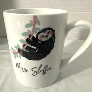 10 Strawberry Street Mrs. Sloffee Coffee Mug Cup Sloth on Tree Branch White